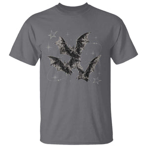 Three Bats Y2k T Shirt Vintage 90s Style Bat Gothic Occult Halloween Bat Graphic
