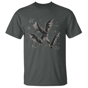 Three Bats Y2k T Shirt Vintage 90s Style Bat Gothic Occult Halloween Bat Graphic