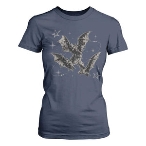 Three Bats Y2k T Shirt For Women Vintage 90s Style Bat Gothic Occult Halloween Bat Graphic