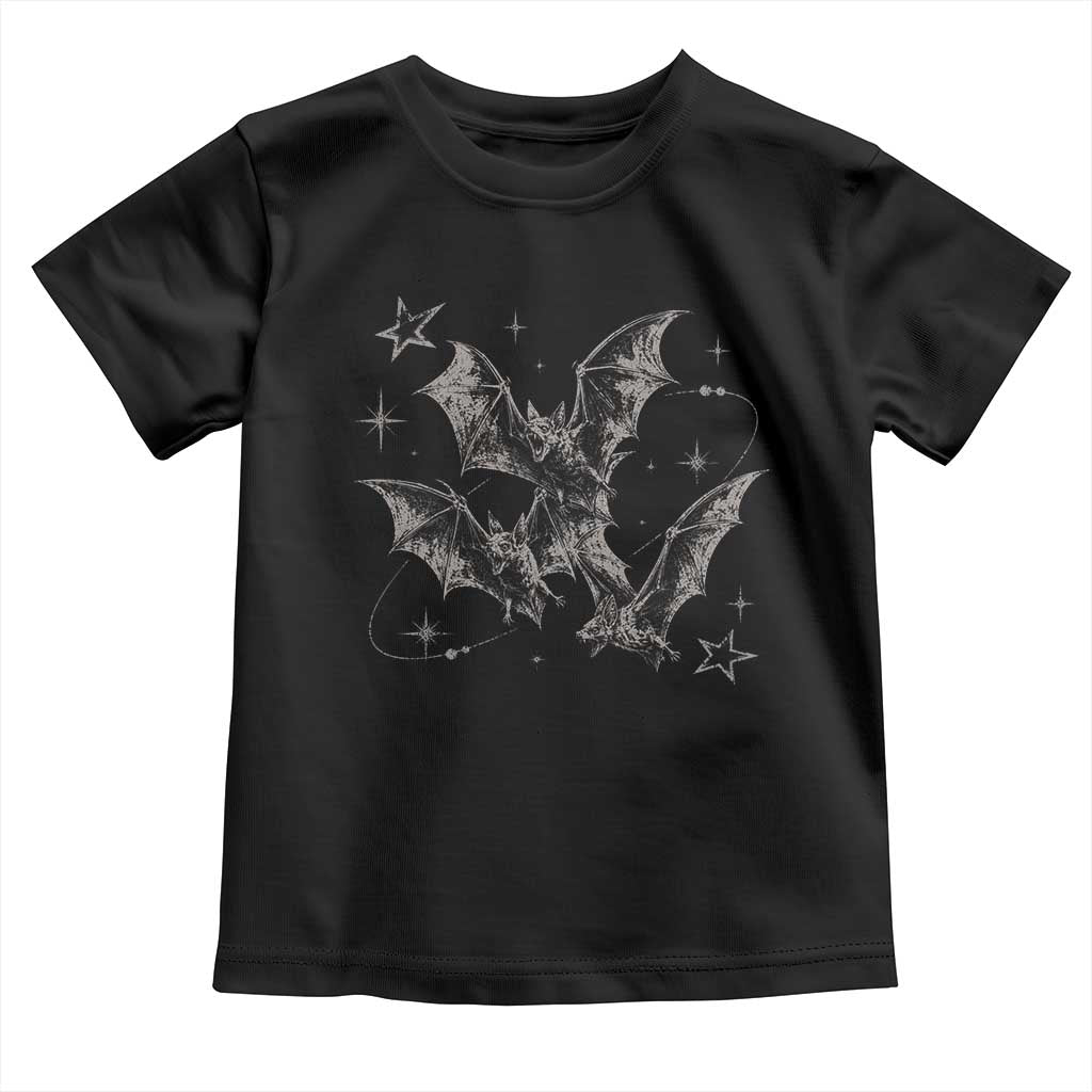 Three Bats Y2k Toddler T Shirt Vintage 90s Style Bat Gothic Occult Halloween Bat Graphic TS10 Black Print Your Wear