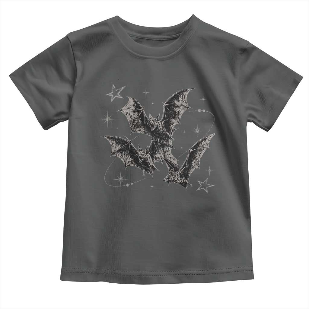 Three Bats Y2k Toddler T Shirt Vintage 90s Style Bat Gothic Occult Halloween Bat Graphic