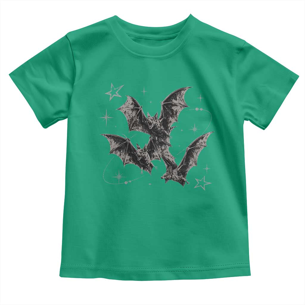 Three Bats Y2k Toddler T Shirt Vintage 90s Style Bat Gothic Occult Halloween Bat Graphic