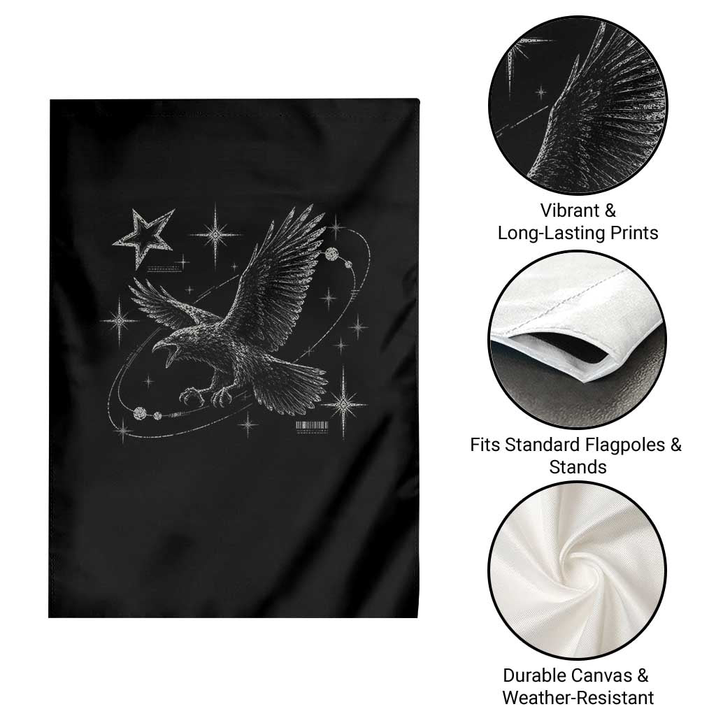 Raven Crow Y2k Garden Flag Gothic Cyber Sigilism Occult Dark Academia Black Bird Graphic