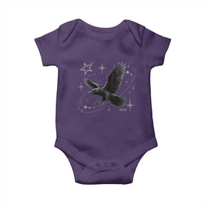 Raven Crow Y2k Baby Onesie Gothic Cyber Sigilism Occult Dark Academia Black Bird Graphic