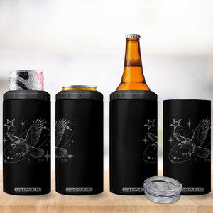 Raven Crow Y2k 4 in 1 Can Cooler Tumbler Gothic Cyber Sigilism Occult Dark Academia Black Bird Graphic
