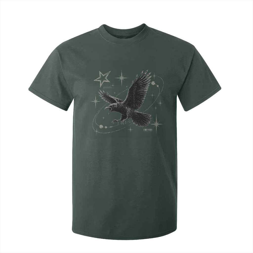 Raven Crow Y2k T Shirt For Kid Gothic Cyber Sigilism Occult Dark Academia Black Bird Graphic