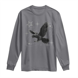 Raven Crow Y2k Long Sleeve Shirt Gothic Cyber Sigilism Occult Dark Academia Black Bird Graphic