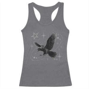 Raven Crow Y2k Racerback Tank Top Gothic Cyber Sigilism Occult Dark Academia Black Bird Graphic