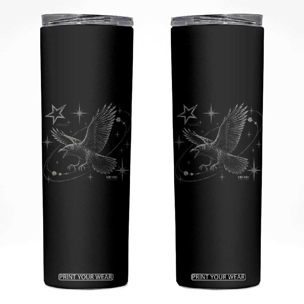 Raven Crow Y2k Skinny Tumbler Gothic Cyber Sigilism Occult Dark Academia Black Bird Graphic TS10 Black Print Your Wear