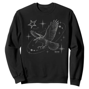 Raven Crow Y2k Sweatshirt Gothic Cyber Sigilism Occult Dark Academia Black Bird Graphic