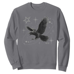Raven Crow Y2k Sweatshirt Gothic Cyber Sigilism Occult Dark Academia Black Bird Graphic