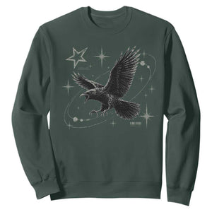 Raven Crow Y2k Sweatshirt Gothic Cyber Sigilism Occult Dark Academia Black Bird Graphic