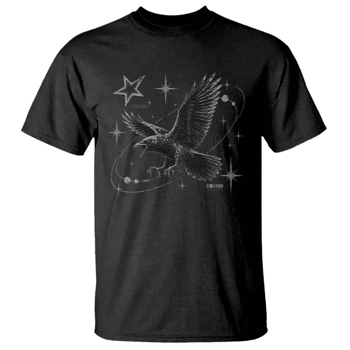 Raven Crow Y2k T Shirt Gothic Cyber Sigilism Occult Dark Academia Black Bird Graphic TS10 Black Print Your Wear