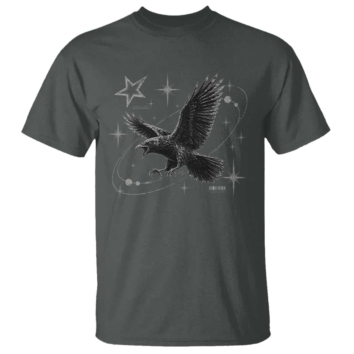 Raven Crow Y2k T Shirt Gothic Cyber Sigilism Occult Dark Academia Black Bird Graphic