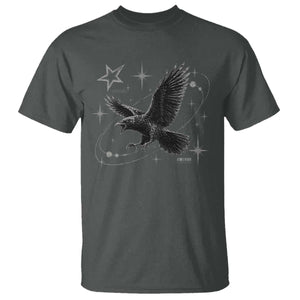 Raven Crow Y2k T Shirt Gothic Cyber Sigilism Occult Dark Academia Black Bird Graphic