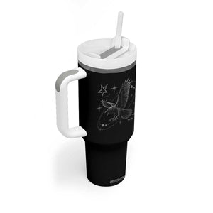 Raven Crow Y2k Tumbler With Handle Gothic Cyber Sigilism Occult Dark Academia Black Bird Graphic