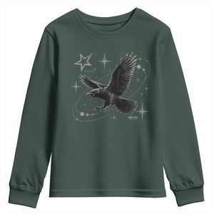 Raven Crow Y2k Youth Sweatshirt Gothic Cyber Sigilism Occult Dark Academia Black Bird Graphic