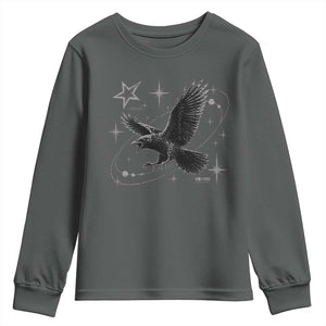 Raven Crow Y2k Youth Sweatshirt Gothic Cyber Sigilism Occult Dark Academia Black Bird Graphic