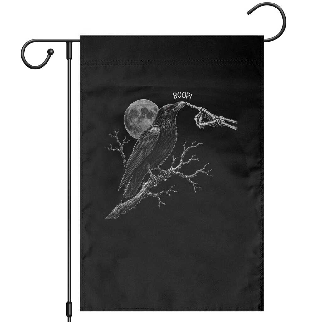 Skeleton Hand Boop Raven Garden Flag Funny Spooky Halloween Crow Moon Graphic TS10 Black Print Your Wear