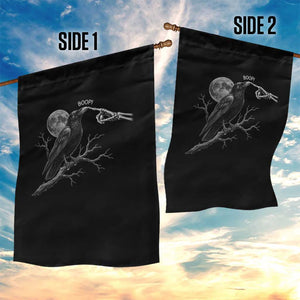 Skeleton Hand Boop Raven Garden Flag Funny Spooky Halloween Crow Moon Graphic