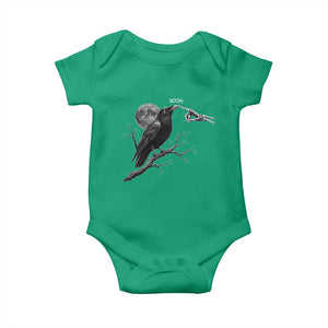 Skeleton Hand Boop Raven Baby Onesie Funny Spooky Halloween Crow Moon Graphic