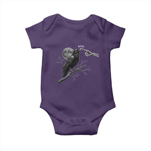 Skeleton Hand Boop Raven Baby Onesie Funny Spooky Halloween Crow Moon Graphic