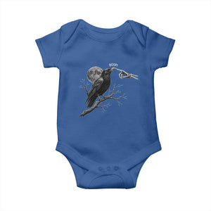 Skeleton Hand Boop Raven Baby Onesie Funny Spooky Halloween Crow Moon Graphic