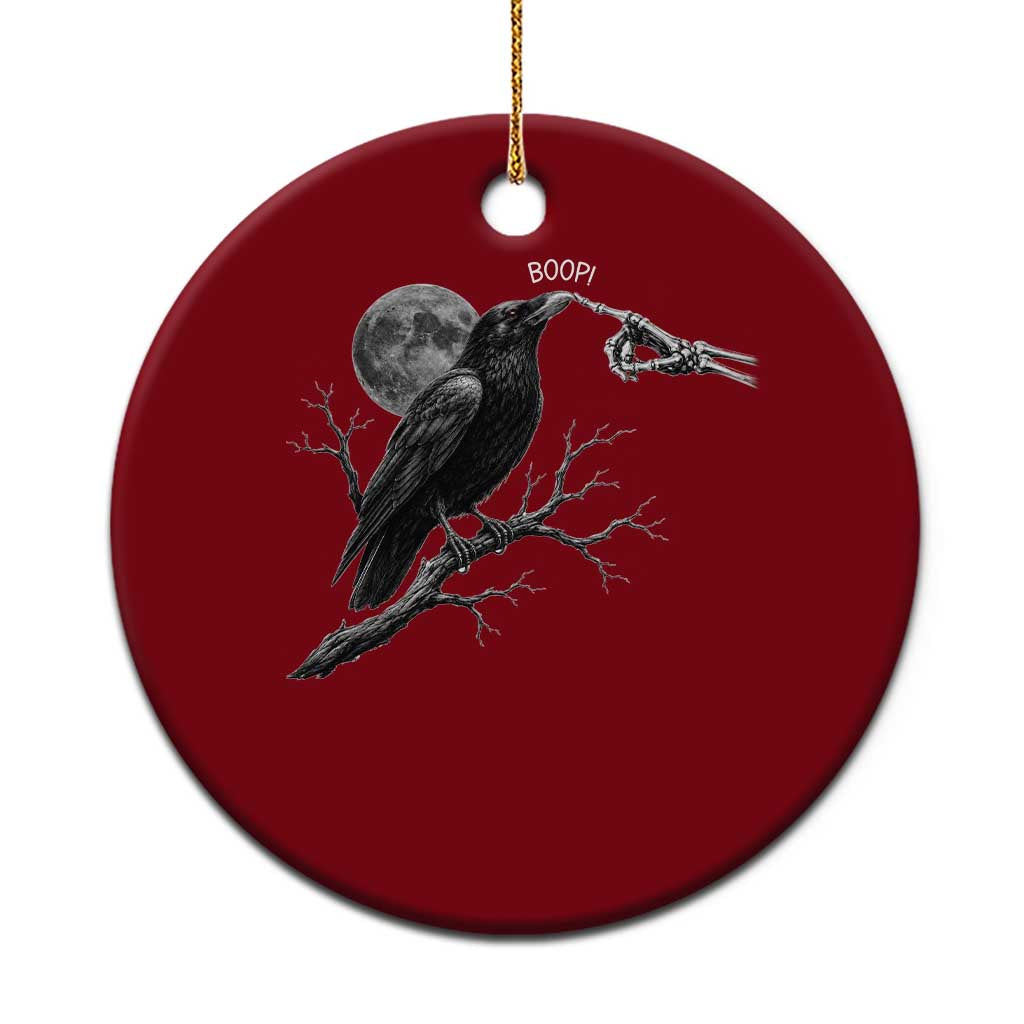 Skeleton Hand Boop Raven Ceramic Ornament Funny Spooky Halloween Crow Moon Graphic TS10 1pc Red Print Your Wear