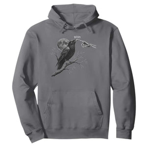Skeleton Hand Boop Raven Hoodie Funny Spooky Halloween Crow Moon Graphic