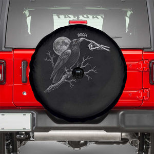 Skeleton Hand Boop Raven Spare Tire Cover Funny Spooky Halloween Crow Moon Graphic