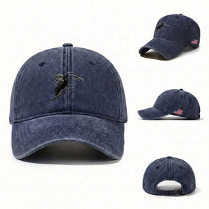 Skeleton Hand Boop Raven Washed Cotton Baseball Cap Funny Spooky Halloween Crow Moon Graphic