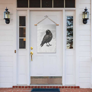 Curious Raven Crow Garden Flag Vintage Dark Academia Gothic Black Bird Graphic