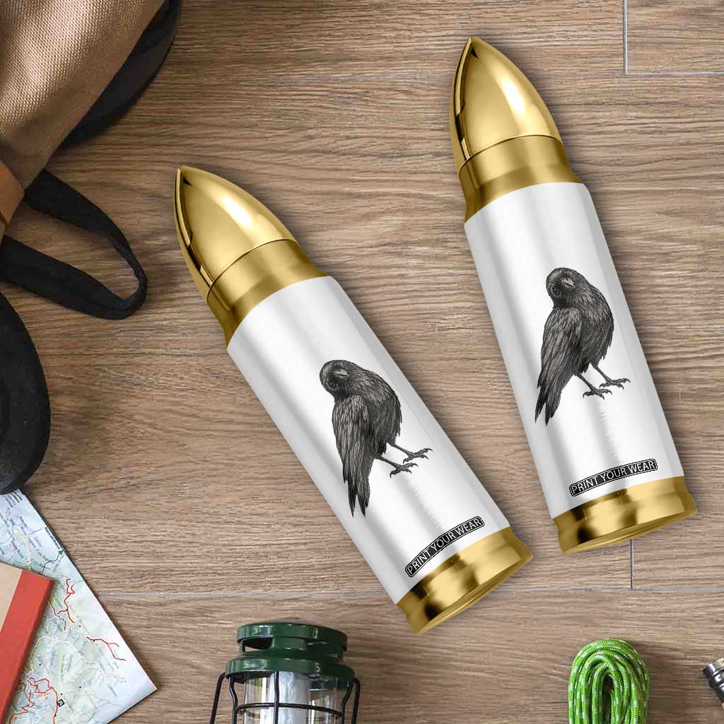 Curious Raven Crow Bullet Tumbler Vintage Dark Academia Gothic Black Bird Graphic