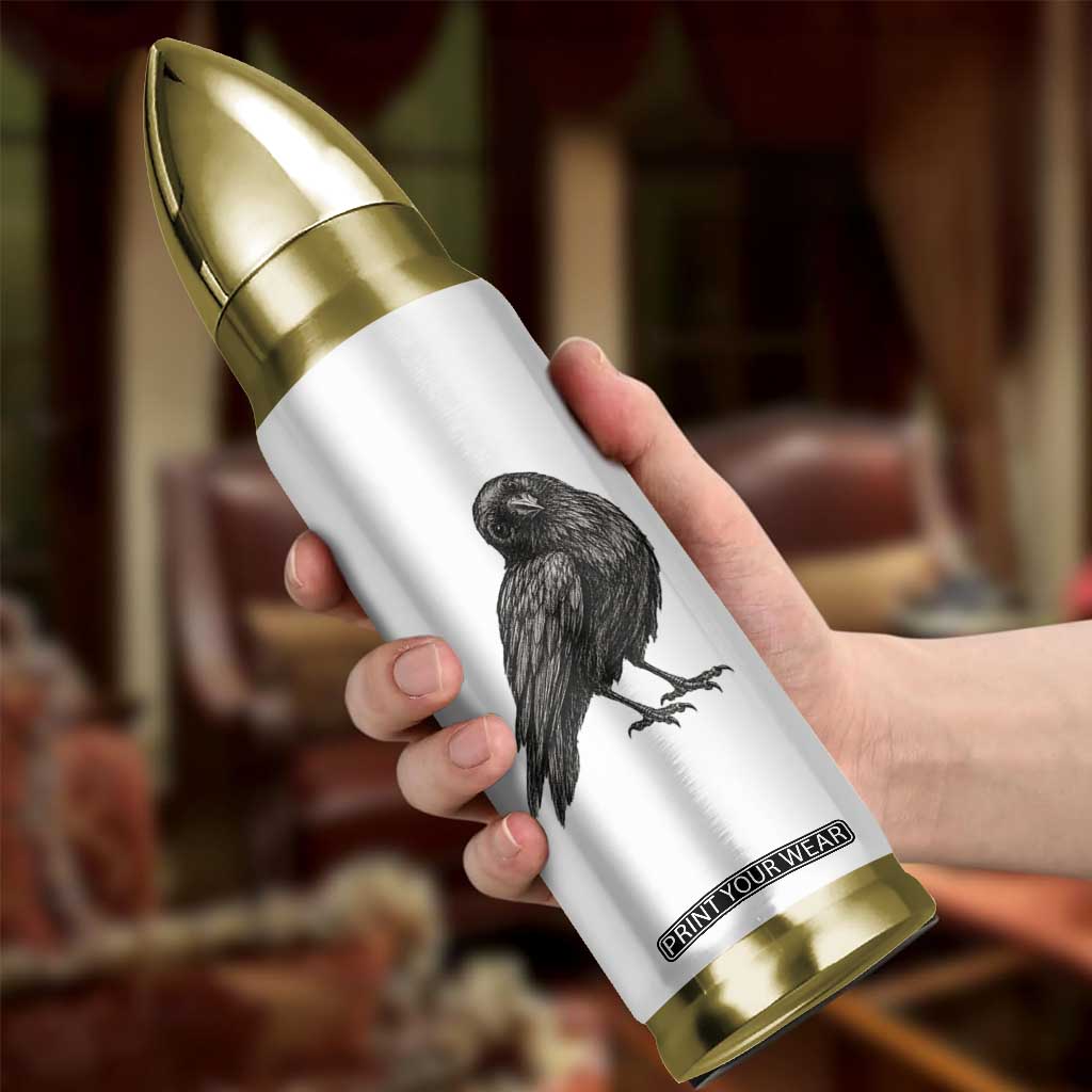 Curious Raven Crow Bullet Tumbler Vintage Dark Academia Gothic Black Bird Graphic