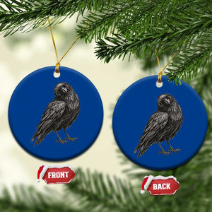 Curious Raven Crow Ceramic Ornament Vintage Dark Academia Gothic Black Bird Graphic
