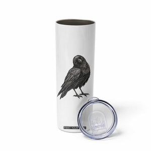 Curious Raven Crow Skinny Tumbler Vintage Dark Academia Gothic Black Bird Graphic