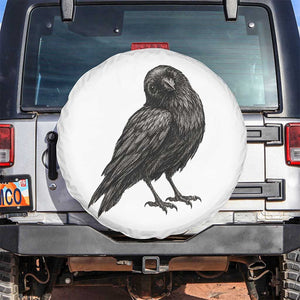 Curious Raven Crow Spare Tire Cover Vintage Dark Academia Gothic Black Bird Graphic