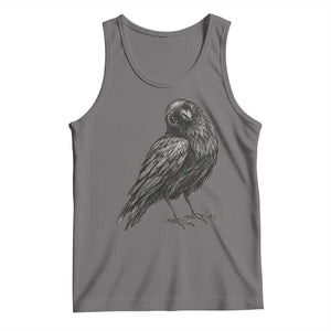 Curious Raven Crow Tank Top Vintage Dark Academia Gothic Black Bird Graphic