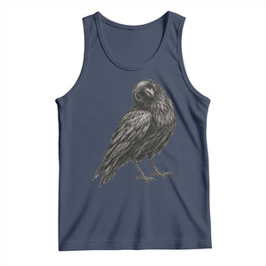 Curious Raven Crow Tank Top Vintage Dark Academia Gothic Black Bird Graphic