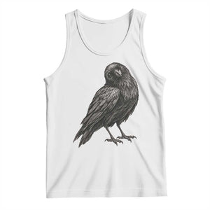 Curious Raven Crow Tank Top Vintage Dark Academia Gothic Black Bird Graphic