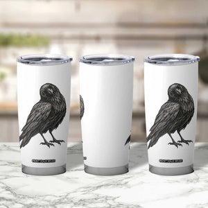 Curious Raven Crow Tumbler Cup Vintage Dark Academia Gothic Black Bird Graphic