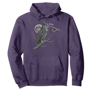 Skeleton Hand Boop Owl Hoodie Funny Spooky Halloween Moon Graphic