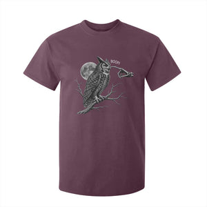 Skeleton Hand Boop Owl T Shirt For Kid Funny Spooky Halloween Moon Graphic