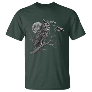 Skeleton Hand Boop Owl T Shirt Funny Spooky Halloween Moon Graphic