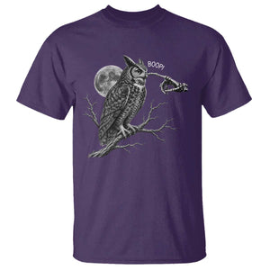 Skeleton Hand Boop Owl T Shirt Funny Spooky Halloween Moon Graphic