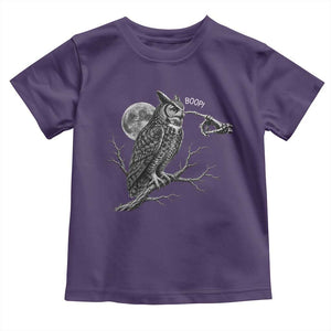 Skeleton Hand Boop Owl Toddler T Shirt Funny Spooky Halloween Moon Graphic