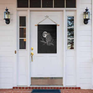 Owl Full Moon Graphic Garden Flag Vintage Dark Academia Bird