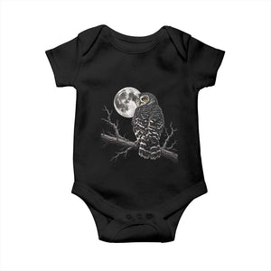 Owl Full Moon Graphic Baby Onesie Vintage Dark Academia Bird