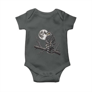Owl Full Moon Graphic Baby Onesie Vintage Dark Academia Bird