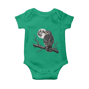 Owl Full Moon Graphic Baby Onesie Vintage Dark Academia Bird